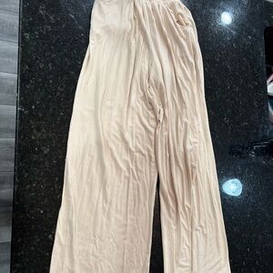 Chic Beige Textured Pants